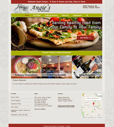 web design restaurant fairfax virginia