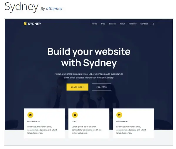 Sydney Free WordPress theme